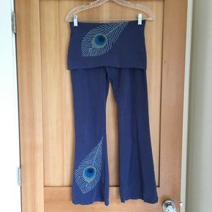Synergy Organic Fold Over Waist Peacock Pants S